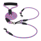 Tangle-Free Dual Dog Leash with Reflective Features and Comfortable Padded Handle