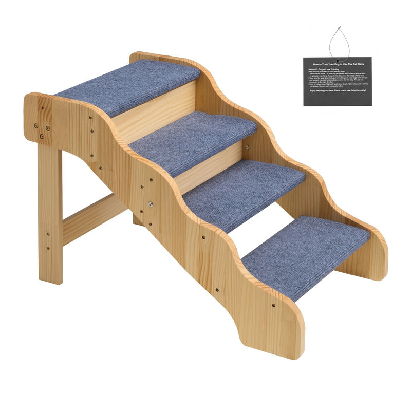 Sturdy 4-Step Pet Ladder - Ideal for High Beds, Sofas & Cars, Non-Slip Surface, Supports Dogs & Cats Up to 150lbs