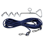 Heavy Duty Dog Tie Out Cable with Stake, Waterproof PVC Double Dog Leash for Yard Camping