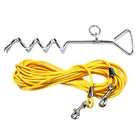 Heavy Duty Dog Tie Out Cable with Stake, Waterproof PVC Double Dog Leash for Yard Camping