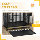 Durable 44" Heavy-Duty Pet Dog Crate with Playpen Feature & Easy-Clean Removable Tray