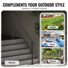 Outdoor 5-Step Handrail Kit for Safety & Style - Carbon Steel Stair Rails with Installation