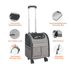 Travel-Friendly Rolling Pet Backpack with Upgraded Wheels for Small Dogs & Cats - Airline Approved