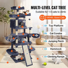 Deluxe 68.5" Indoor Cat Tree with 2 Cozy Condos and Scratch Resistant Posts