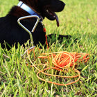 Heavy Duty Dog Tie Out Cable with Stake, Waterproof PVC Double Dog Leash for Yard Camping