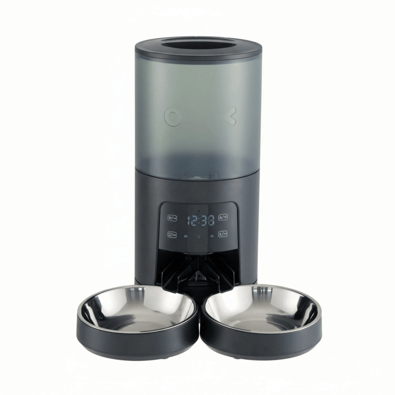 Automatic 6L Cat Feeder for Multiple Pets - Timed Food Dispenser with Voice Recorder