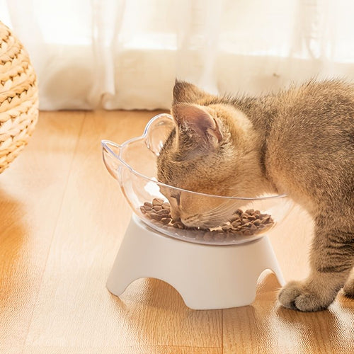 Neck-Friendly Cat Feeding Bowl with Cute Ear Shape for Healthy Eating