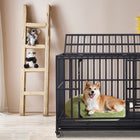 Heavy Duty 42-Inch 3-Door Dog Kennel – Removable Tray & Lockable Wheels for Easy Mobility