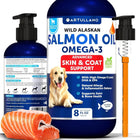 Natural Salmon Oil for Dogs – Omega 3 Fish Oil for Allergies & Coat Health, 8 FL OZ