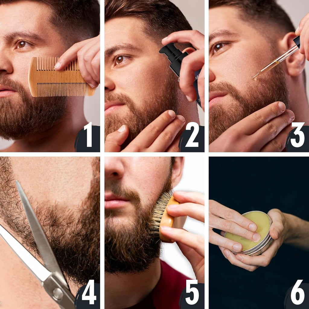 Beard Care Gifts Kit for Men, Beard Mustache Grooming Kit -Beard Balm