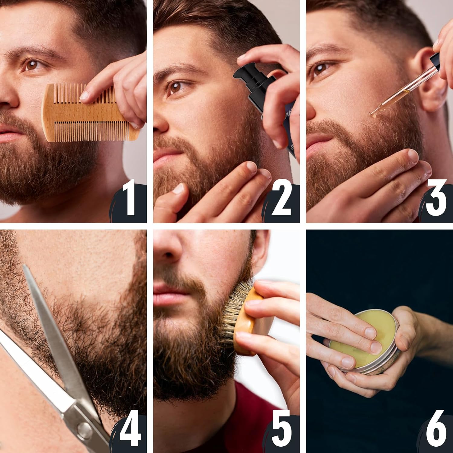 Beard Care Gifts Kit for Men, Beard Mustache Grooming Kit -Beard Balm