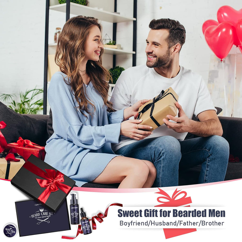 Beard Care Gifts Kit for Men, Beard Mustache Grooming Kit -Beard Balm