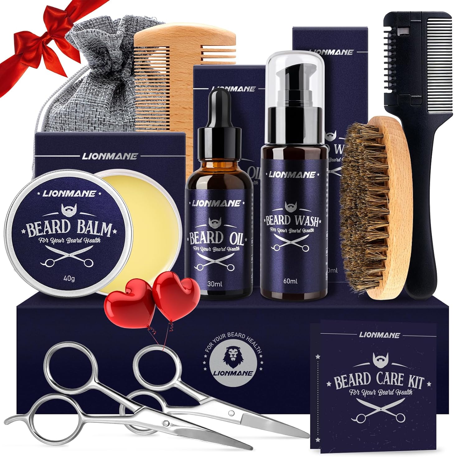 Beard Care Gifts Kit for Men, Beard Mustache Grooming Kit -Beard Balm