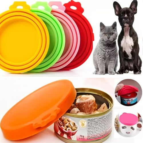 Silicone Food Can Covers for Pets - Safe & Flexible Dog and Cat Can Lids - 2 Pack