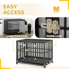 Durable 44" Heavy-Duty Pet Dog Crate with Playpen Feature & Easy-Clean Removable Tray