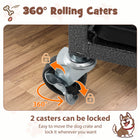 Durable 38 Inch Collapsible Metal Dog Crate with Secure Rolling Wheels & Easy-Clean Tray