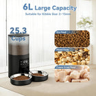 Automatic 6L Cat Feeder for Multiple Pets - Timed Food Dispenser with Voice Recorder