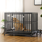 Durable 44" Heavy-Duty Pet Dog Crate with Playpen Feature & Easy-Clean Removable Tray