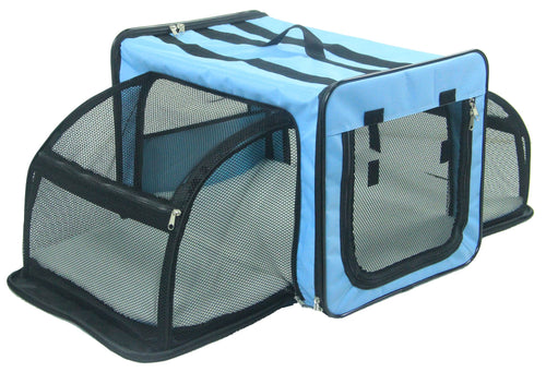 Collapsible Wire Dog Crate - Pet Life Dual-Expandable Travel Solution for Your Furry Friend