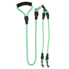 No-Tangle Dual Dog Leash - Reflective Walking Lead with Swivel Coupler & Padded Handle