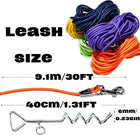 Heavy Duty Dog Tie Out Cable with Stake, Waterproof PVC Double Dog Leash for Yard Camping