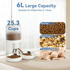 Automatic 6L Cat Feeder for Multiple Pets - Timed Food Dispenser with Voice Recorder