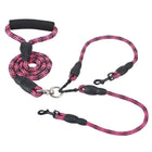 Tangle-Free Dual Dog Leash with Reflective Features and Comfortable Padded Handle