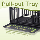 Heavy Duty 42-Inch 3-Door Dog Kennel – Removable Tray & Lockable Wheels for Easy Mobility