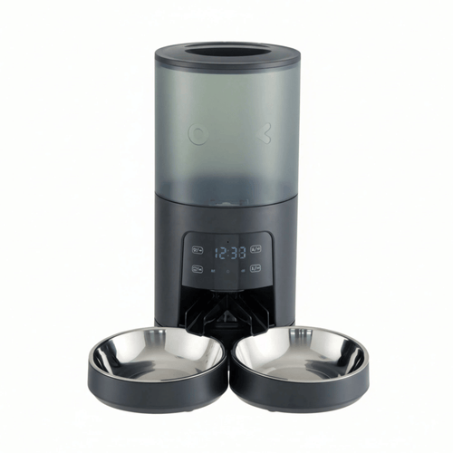 Automatic 6L Cat Feeder for Multiple Pets - Timed Food Dispenser with Voice Recorder