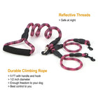 Tangle-Free Dual Dog Leash with Reflective Features and Comfortable Padded Handle