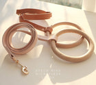 Elegant Beechwood and Leather Dog Leash for Fashionable Pets - Boutique Edition