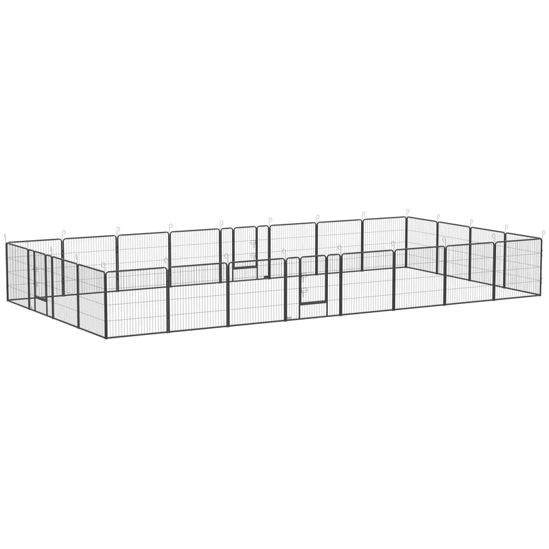 Expandable 24 Panel Pet Playpen - Ideal Indoor/Outdoor Enclosure for Small & Medium Dogs with Secure Locking Door