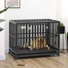 Durable 44" Heavy-Duty Pet Dog Crate with Playpen Feature & Easy-Clean Removable Tray
