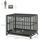 Durable 44" Heavy-Duty Pet Dog Crate with Playpen Feature & Easy-Clean Removable Tray