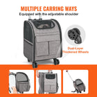 Travel-Friendly Rolling Pet Backpack with Upgraded Wheels for Small Dogs & Cats - Airline Approved