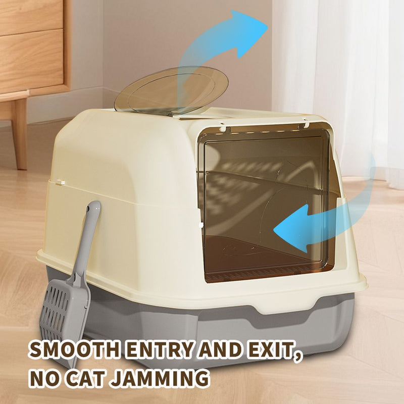 User-Friendly Enclosed Cat Litter Box with Double Doors – Perfect for Cats to Enter, Exit, and Turn Freely