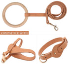Elegant Beechwood and Leather Dog Leash for Fashionable Pets - Boutique Edition