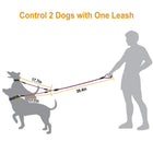 No-Tangle Dual Dog Leash - Reflective Walking Lead with Swivel Coupler & Padded Handle
