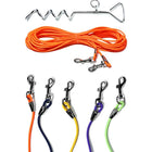 Heavy Duty Dog Tie Out Cable with Stake, Waterproof PVC Double Dog Leash for Yard Camping