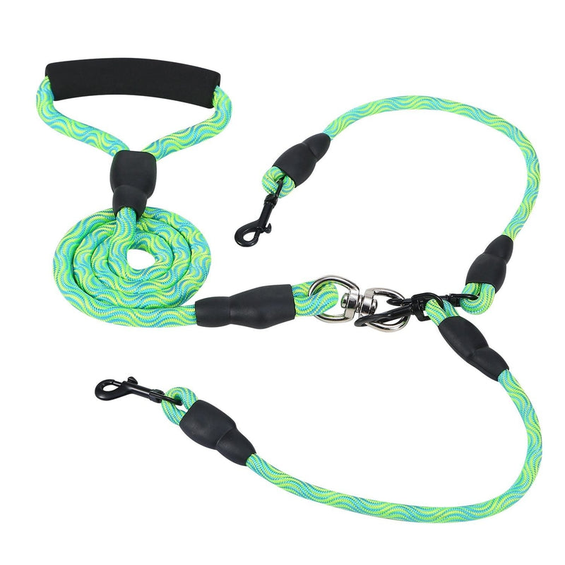Tangle-Free Dual Dog Leash with Reflective Features and Comfortable Padded Handle