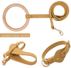 Elegant Beechwood and Leather Dog Leash for Fashionable Pets - Boutique Edition