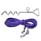 Heavy Duty Dog Tie Out Cable with Stake, Waterproof PVC Double Dog Leash for Yard Camping