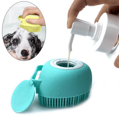 Soft Silicone Pet Hair Comb & Bath Brush for Dogs - Gentle Scalp Massager and Shampoo Tool