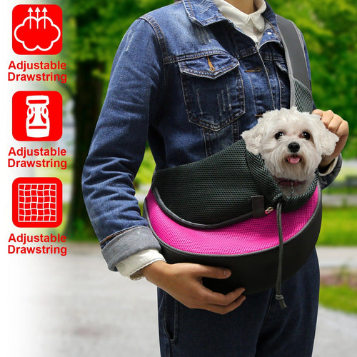 Breathable Sling Pet Carrier for Small Dogs and Cats - Comfortable Adjustable Shoulder Bag