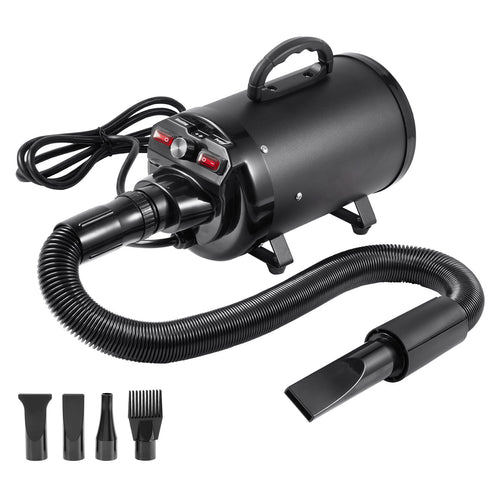 2000W Professional Dog Dryer with 4 Interchangeable Nozzles & Extendable Hose