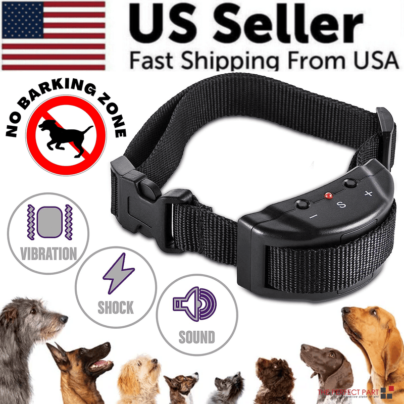 Adjustable Bark Control Collar - Humane Shock Device for All Dog Sizes