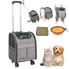 Travel-Friendly Rolling Pet Backpack with Upgraded Wheels for Small Dogs & Cats - Airline Approved