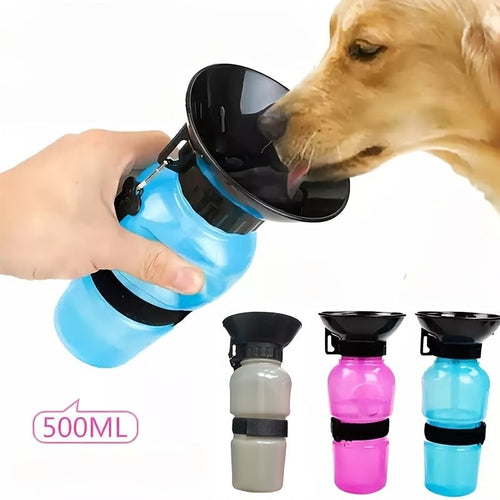 Portable 500ml Dog & Cat Water Bottle for Outdoor Adventures