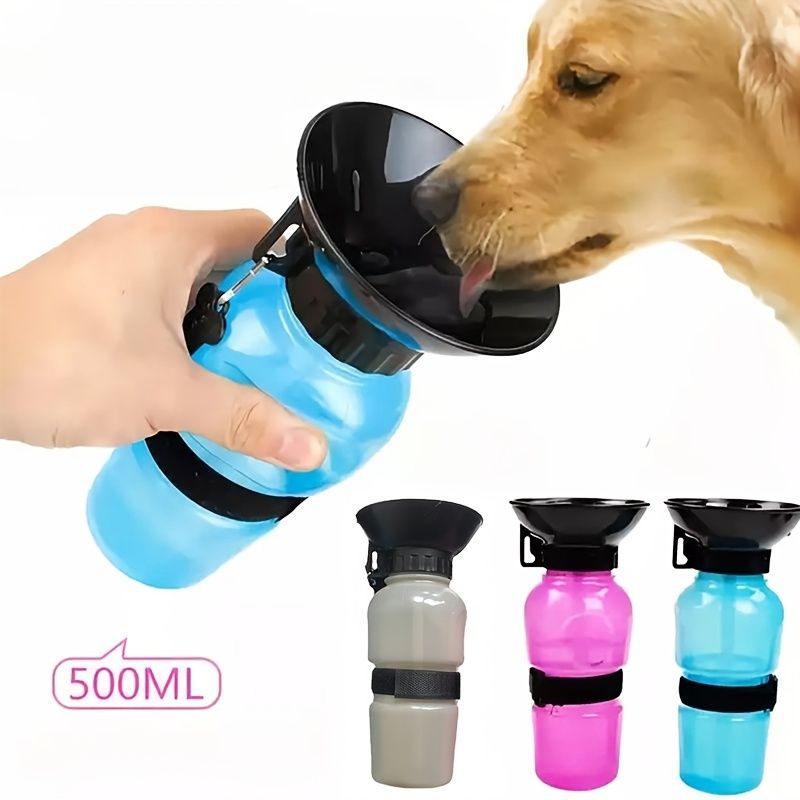 Portable 500ml Dog & Cat Water Bottle for Outdoor Adventures